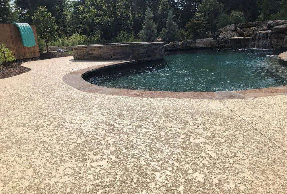Knockdown texture pool deck resurfacing in St. Petersburg, FL